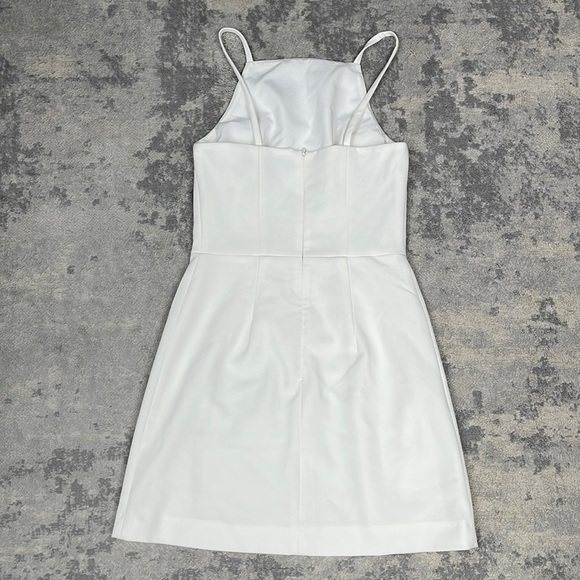 New French Connection Whisper Light Square Neck Mini Dress in White Sz 0 - Picture 6 of 12